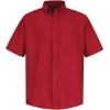 Custom Mens Poplin Short Sleeve Dress Shirt Red