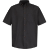 Custom Mens Tall Poplin Short Sleeve Dress Shirt Black