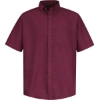 Custom Mens Tall Poplin Short Sleeve Dress Shirt Burgundy
