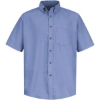 Custom Mens Tall Poplin Short Sleeve Dress Shirt Light Blue