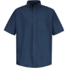 Custom Mens Tall Poplin Short Sleeve Dress Shirt Navy