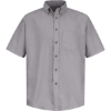 Custom Mens Tall Poplin Short Sleeve Dress Shirt Silver Grey