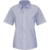 Custom Womens Executive Oxford Dress Shirt Blue/ White Stripe