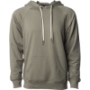 Custom Unisex Icon Lightweight Loopback Terry Hooded Sweatshirt Olive