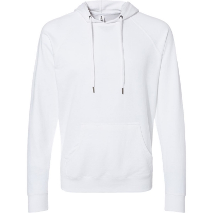 Custom Unisex Icon Lightweight Loopback Terry Hooded Sweatshirt White