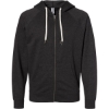 Custom Unisex Icon Lightweight Loopback Terry Full-Zip Hooded Sweatshirt Charcoal Heather