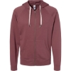 Custom Unisex Icon Lightweight Loopback Terry Full-Zip Hooded Sweatshirt Port