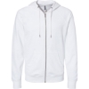 Custom Unisex Icon Lightweight Loopback Terry Full-Zip Hooded Sweatshirt White