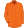 Custom Mens Tall Enhanced Visibility Long Sleeve Work Shirt For. Orange