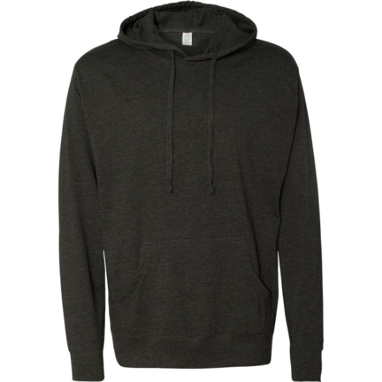 Custom Unisex Lightweight Hooded Pullover T-Shirt Charcoal Heather