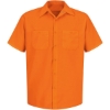 Custom Mens Tall Enhanced Visibility Short Sleeve Work Shirt For. Orange