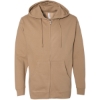 Custom Unisex Midweight Full-Zip Hooded Sweatshirt Sandstone