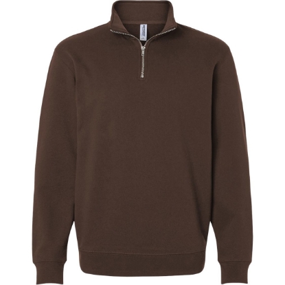 Custom Unisex Midweight Quarter-Zip Pullover Brown