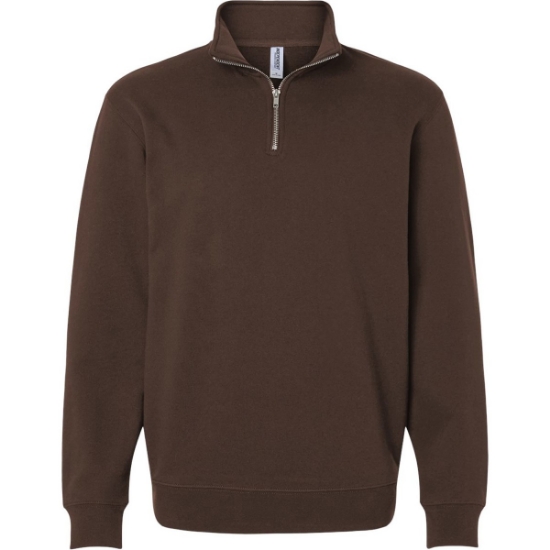 Custom Unisex Midweight Quarter-Zip Pullover Brown