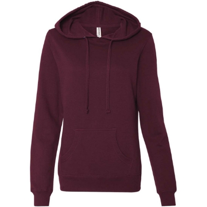 Custom Womens Junior Fit Heavenly Fleece Lightweight Hooded Sweatshirt Light Blackberry
