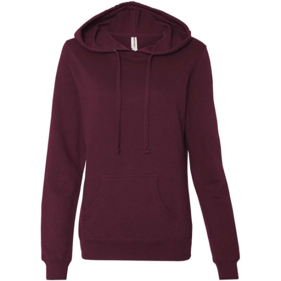 Custom Womens Junior Fit Heavenly Fleece Lightweight Hooded Sweatshirt Light Blackberry