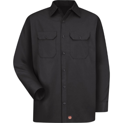 Custom Mens Utility Long Sleeve Work Shirt Black
