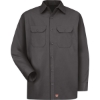 Custom Mens Tall Utility Long Sleeve Work Shirt Charcoal