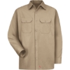 Custom Mens Tall Utility Long Sleeve Work Shirt Khaki