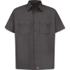 Custom Mens Utility Short Sleeve Work Shirt Charcoal