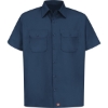 Custom Mens Utility Short Sleeve Work Shirt Navy