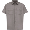 Custom Mens Utility Short Sleeve Work Shirt Silver Grey