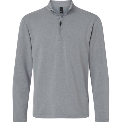 Custom Mens Stretch Quarter-Zip Fleece Pullover Heather Steel
