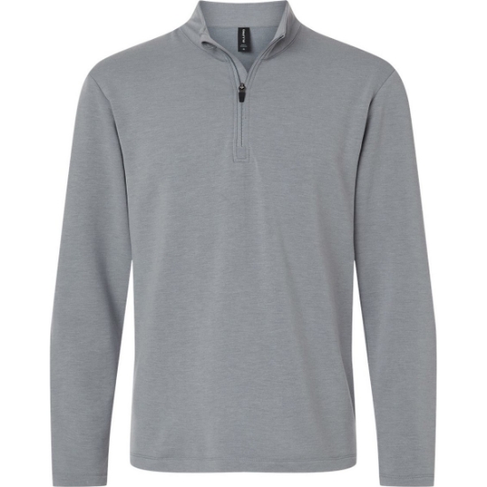 Custom Mens Stretch Quarter-Zip Fleece Pullover Heather Steel