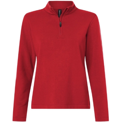 Custom Womens Stretch Quarter-Zip Fleece Pullover Red