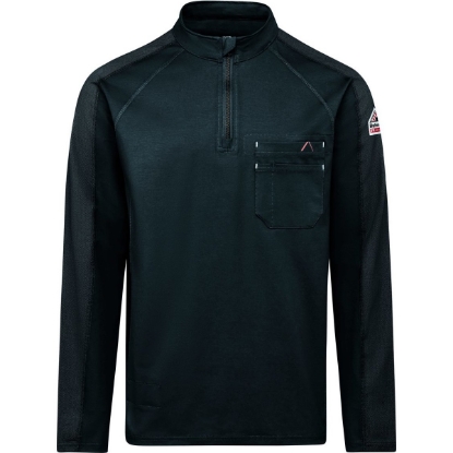 Custom Mens Flex Knit Quarter-Zip Pullover Navy
