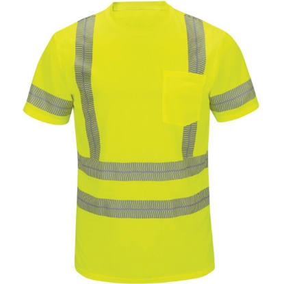 Custom Mens High Visibility Short Sleeve T-Shirt Fluorescent Yellow