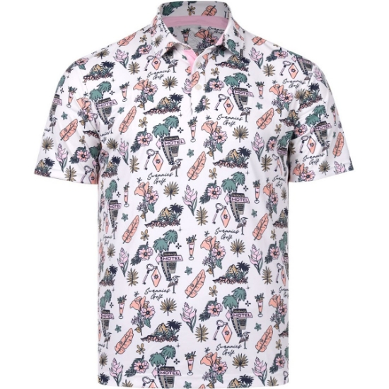 Custom Mens Oasis Polo Vintage White