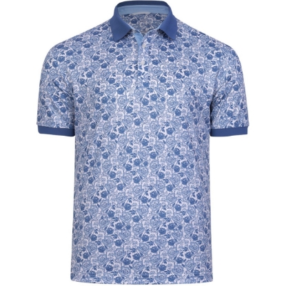 Custom Mens Haven Piqué Polo Blue Shadow