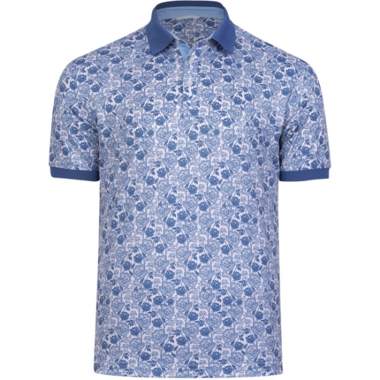 Custom Mens Haven Piqué Polo Blue Shadow