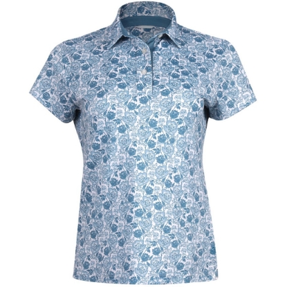 Custom Womens Melissa Piqué Polo Blue Shadow