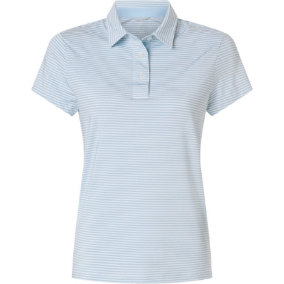 Custom Womens Kayla Striped Polo Sky White