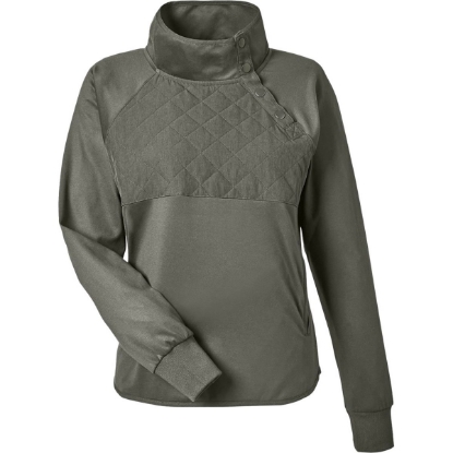 Custom Womens Ellis Snap Neck Pullover Olive