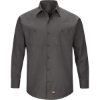 Custom Mens Mimix™ Long Sleeve Work Shirt Charcoal