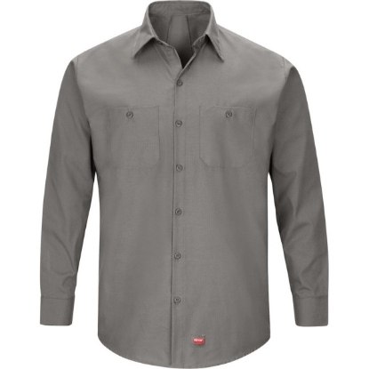 Custom Mens Mimix™ Long Sleeve Work Shirt Grey