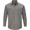 Custom Mens Tall Mimix™ Long Sleeve Work Shirt Grey