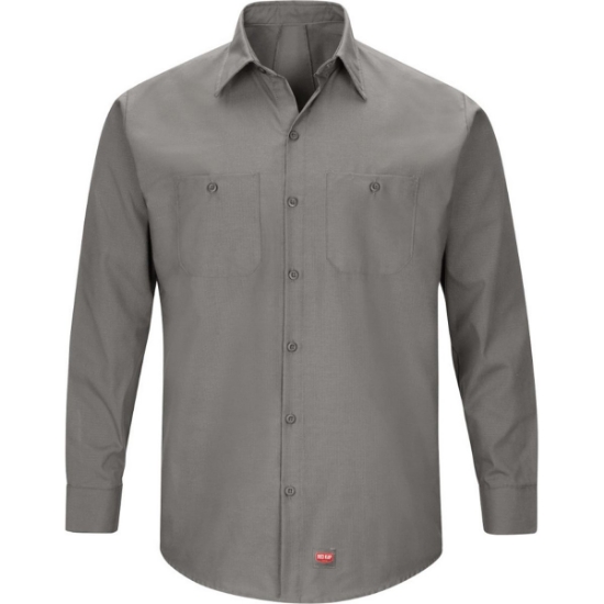 Custom Mens Tall Mimix™ Long Sleeve Work Shirt Grey