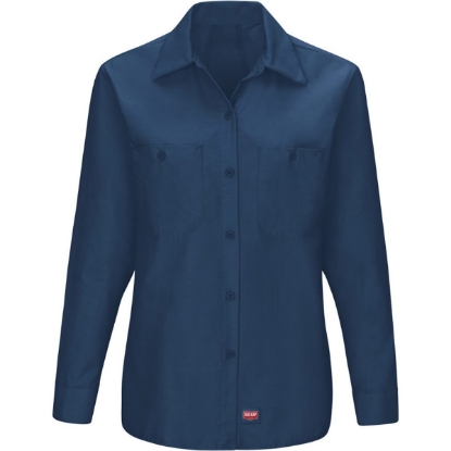 Custom Womens Long Sleeve Mimix Work Shirt Navy