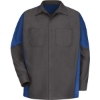 Custom Mens Long Sleeve Automotive Crew Shirt Charcoal/ Royal