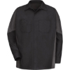 Custom Mens Tall Long Sleeve Automotive Crew Shirt Black/ Charcoal