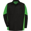 Custom Mens Tall Long Sleeve Automotive Crew Shirt Black/ Lime