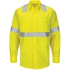Custom Mens Enhanced & Hi-Visibility Long Sleeve Work Shirt HV-Fluorescent Yellow/ Green