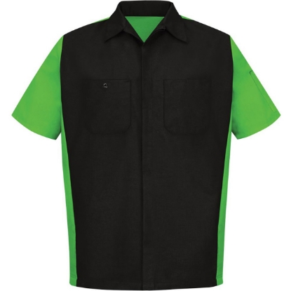 Custom Mens Tall Short Sleeve Automotive Crew Shirt Black/ Lime