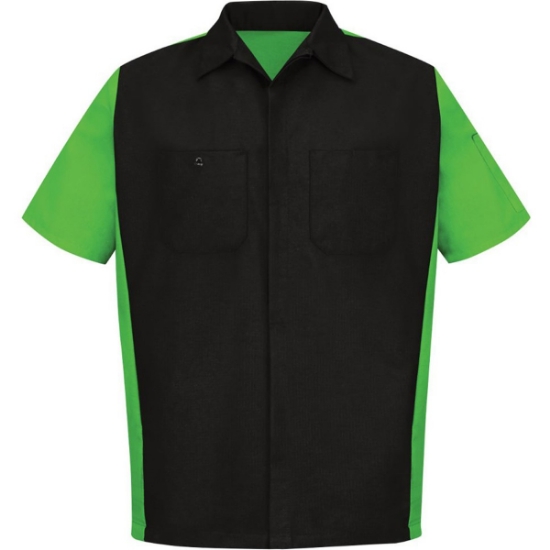 Custom Mens Tall Short Sleeve Automotive Crew Shirt Black/ Lime