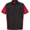 Custom Mens Tall Short Sleeve Automotive Crew Shirt Black/ Red (LONG SIZES)