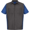 Custom Mens Tall Short Sleeve Automotive Crew Shirt Charcoal/ Royal